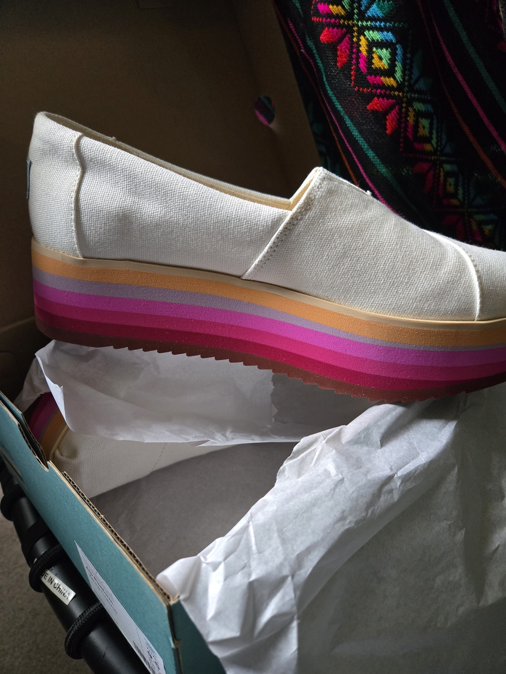 Toms Platform Canvas Shoes 9.5